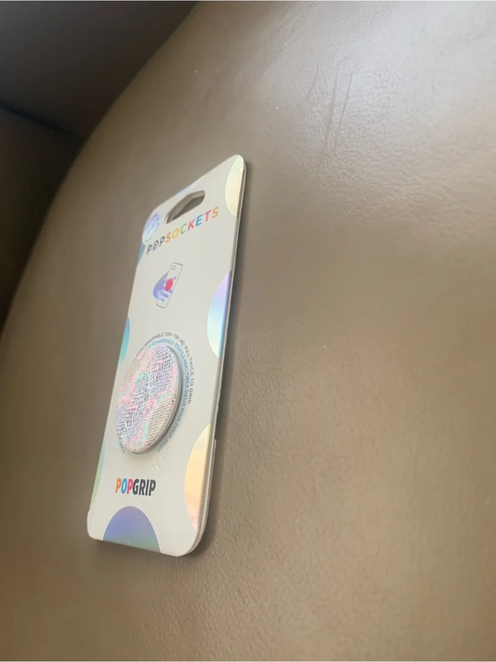 PopSocket PopGrip Sequin Phone Grip in Iridescent Pink and Blue